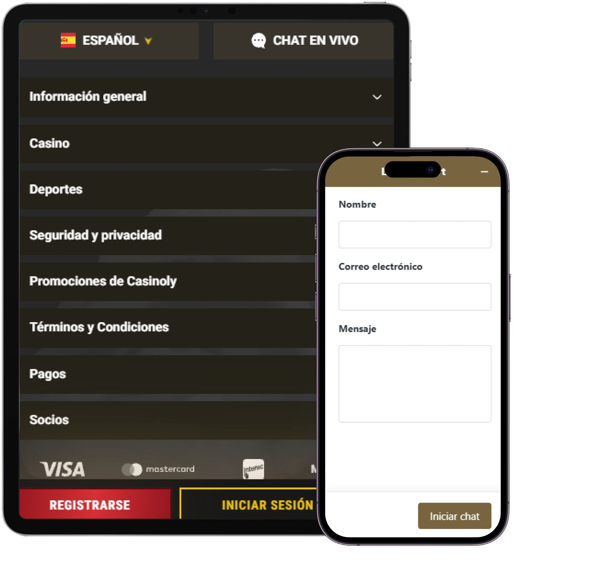 Casinoly Casino atención al cliente mediante chat en vivo