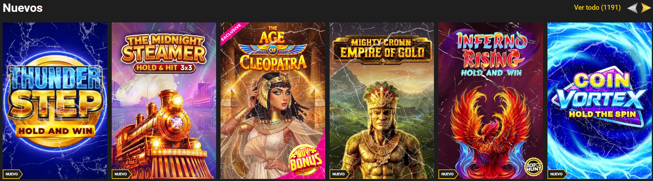 Casinoly Casino selección de juegos de tragamonedas