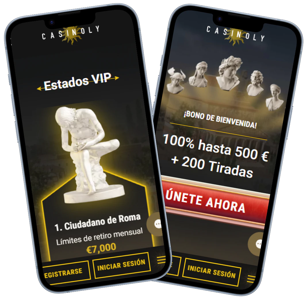 Casinoly Casino versión móvil con bono de bienvenida y programa VIP